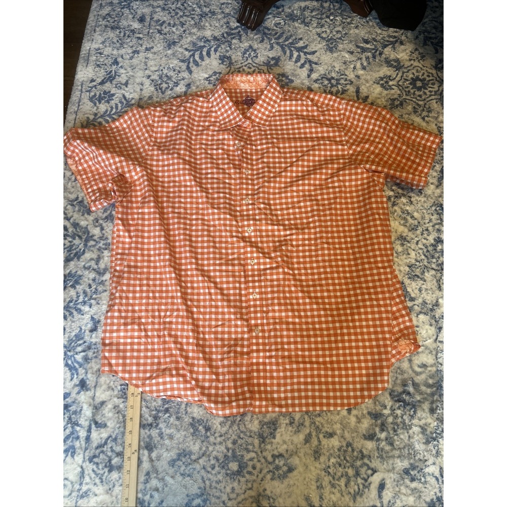 Robert Graham Digi Stripes Muliticolor S/S Button Shirt Stretch Cotton Mens 3XL